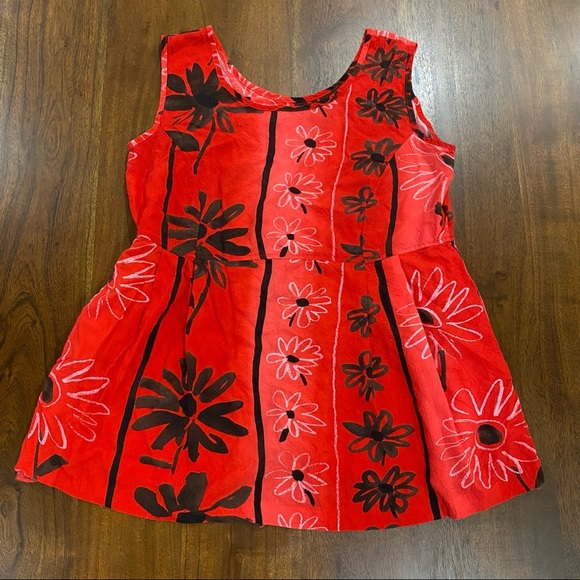 Jams World Vintage Peplum Jolie Abstract Floral Tank Top Size Small - Picture 2 of 7